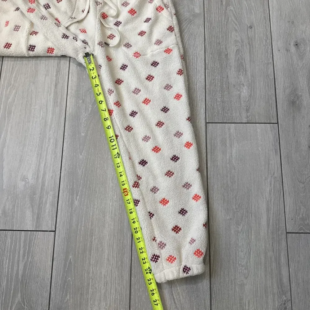Daily Practice Anthropologie Fleece Embroidered Joggers Lounge Pants PJs Size XS